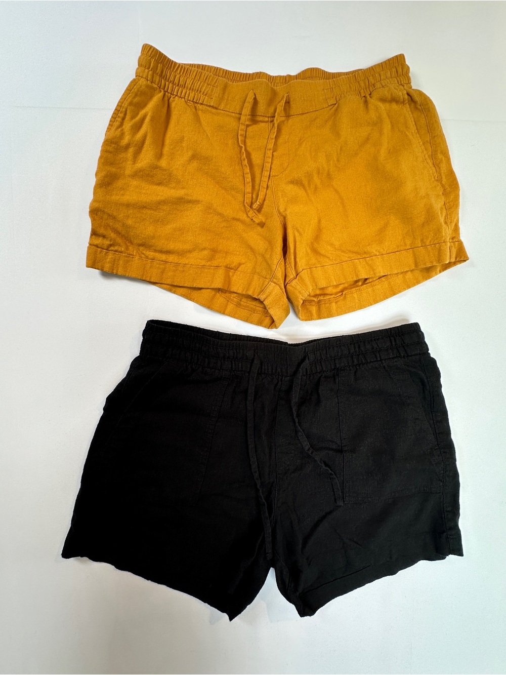Old Navy Linen Blend Shorts Bundle Black Mustard Size M